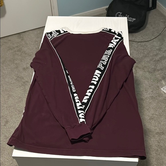 PINK Victoria's Secret multicolored collar cuffed long sleeve top - Picture 3 of 4